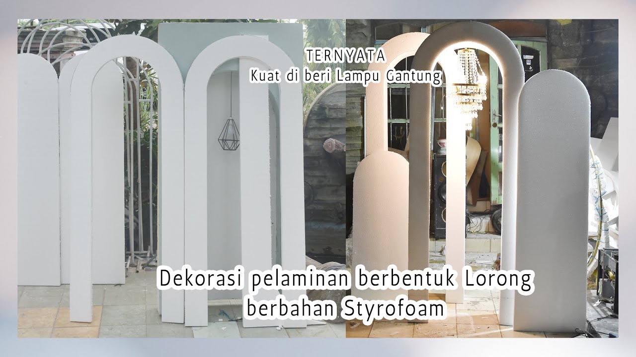 Cara pembuatan Dekorasi berbentuk Lorong dari bahan Styrofoam - Lampu Gantung