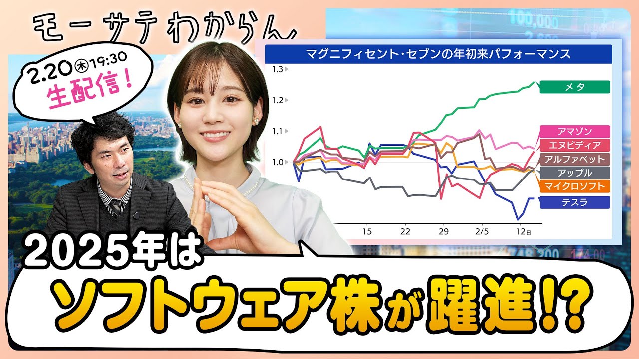 【生配信】2025年はソフトウェア株が躍進の年！？【モーサテわからん】今なら初回登録14日間無料✨投資情報サービス #モーサテプレミアム キャンペーン中🐱