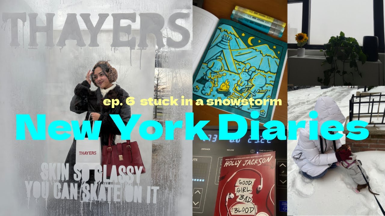 new york diaries ep. 06 | snowstorm, skincare pop-up, book talk, and more ❄️🩵