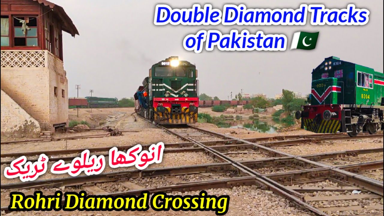 Rare Scene: Train on Double Diamond Railway Crossing of Pakistan *Anokha Track* 😍 | Rohri Junction