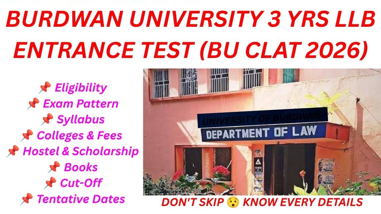 BURDWAN UNIVERSITY 3 YRS LLB ENTRANCE TEST (BU CLAT 2026)||BU 3 YRS LLB|| BU LAW ADMISSION 2026||LLB