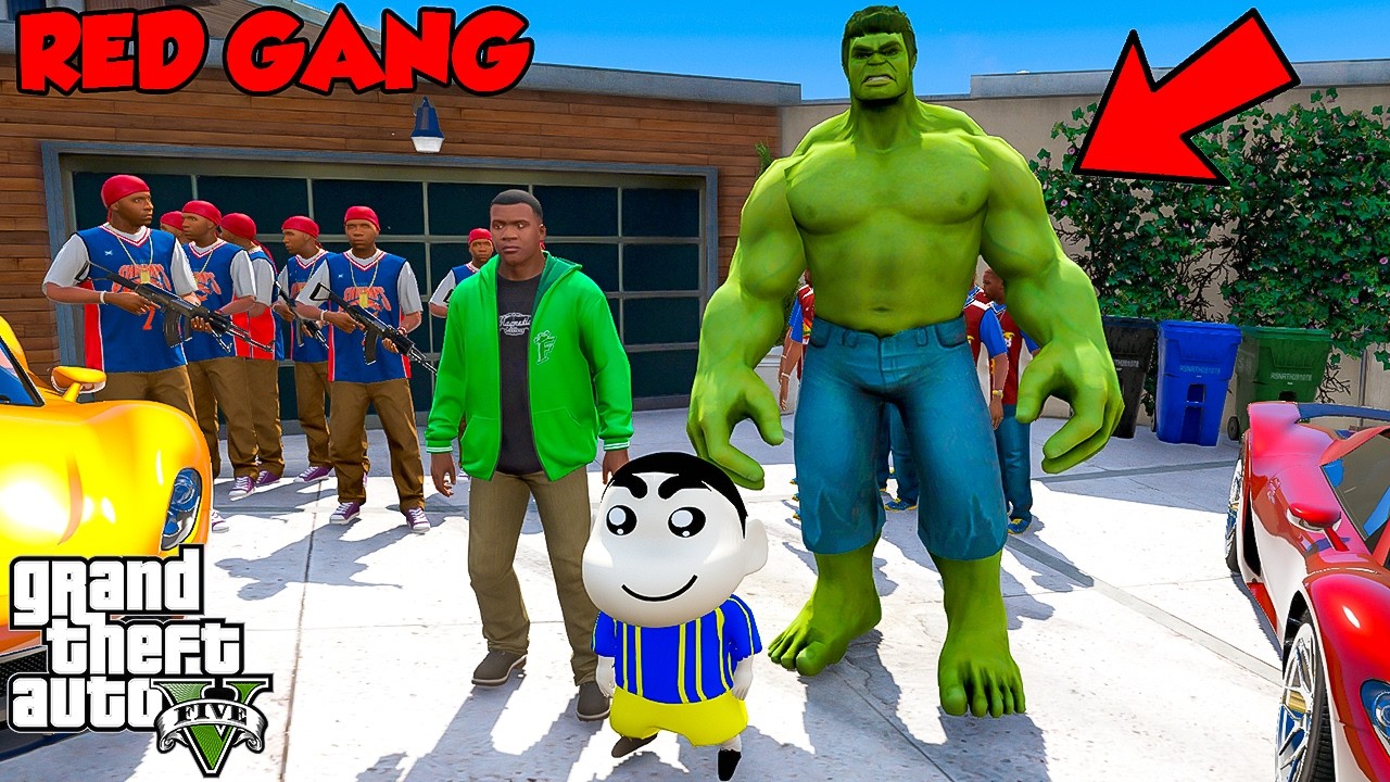 Franklin Doing Security UPGRADE & Find RED GANG in GTA 5 with Shinchan & Hulk | Flash Playz