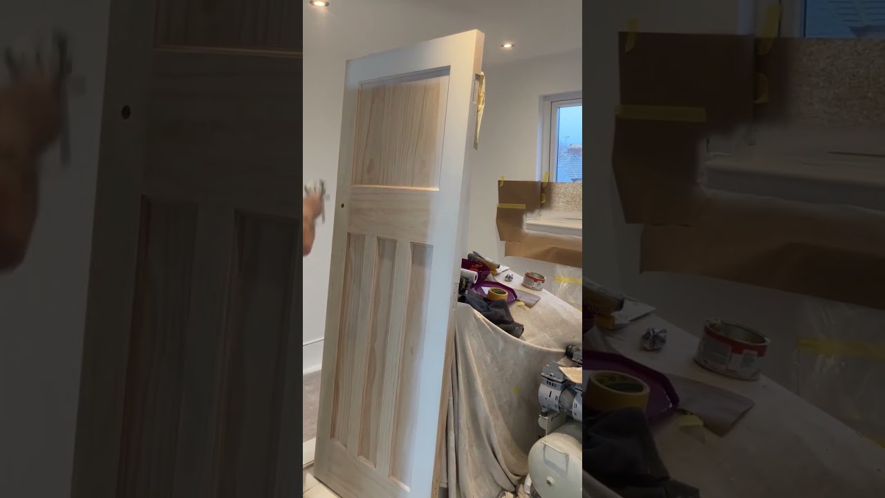 Part 1. Spraying a door with primer using the Graco GX21 Airless Sprayer.