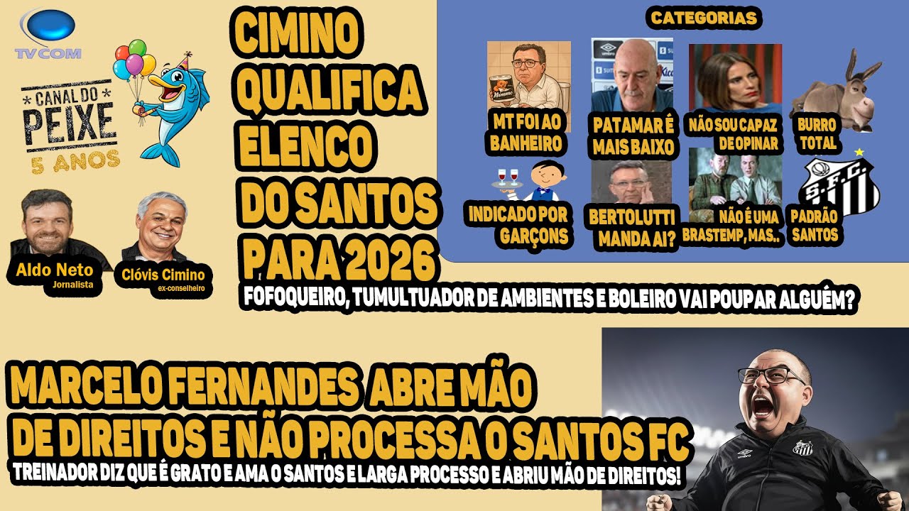 MARCELO FERNANDES É MAIS SANTOS QUE MUITOS DIRIGENTES 🐳🐳 CPx desta SEXTA (19/12) 🐳🐳
