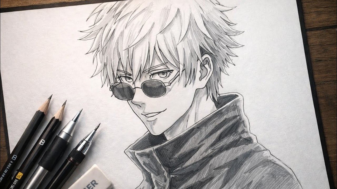How To Draw Gojo Satoru Step by Step Easy | Anime Drawing Tutorial for Beginners