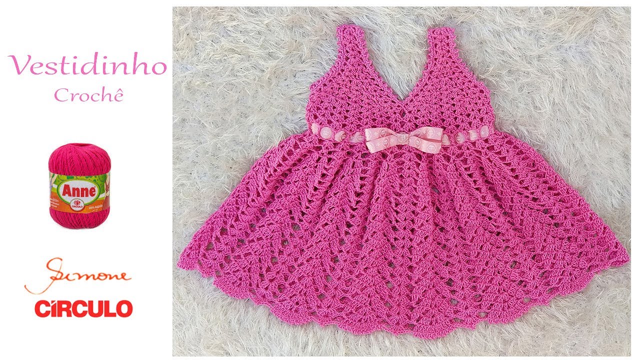 VESTIDO DE CROCHE Regatinha Tamanho 1 a 2 anos em Crochê passo a passo Prof. Simone Eleotério