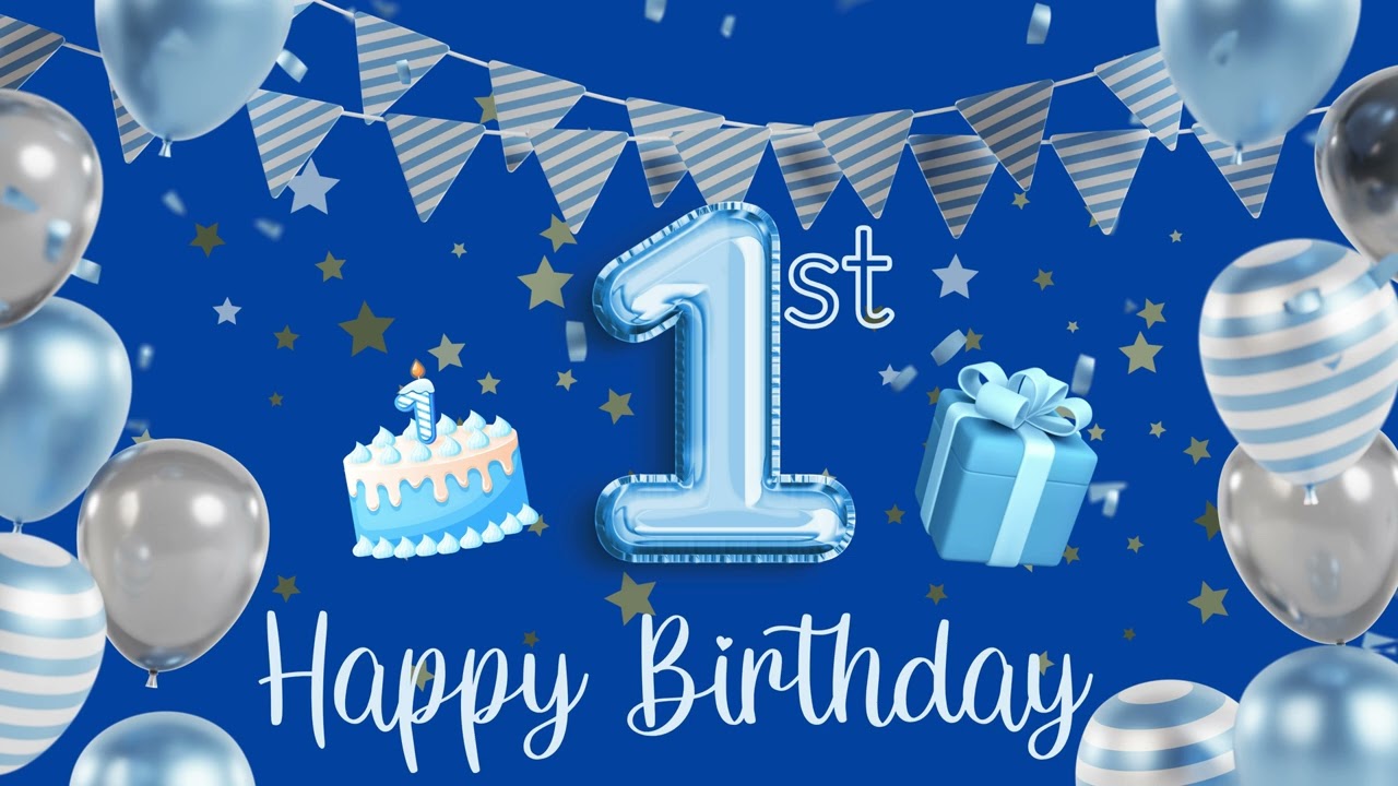 1 HOUR Happy 1st Birthday Background Happy Birthday Song