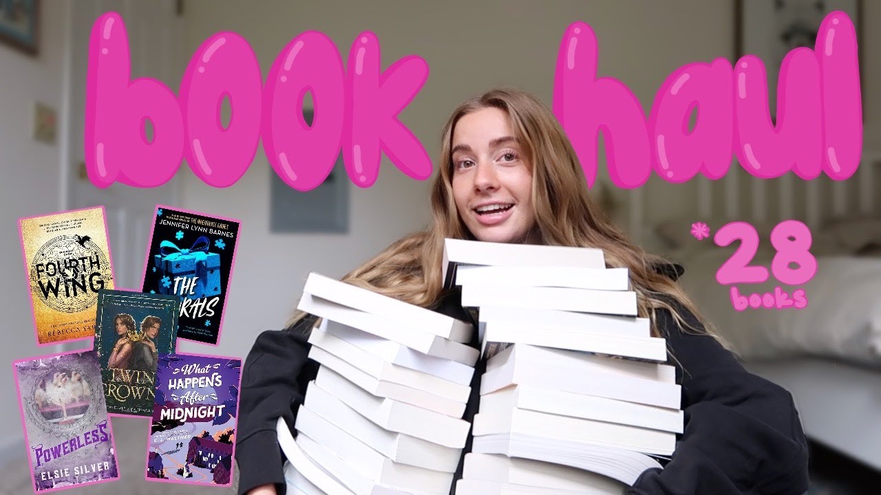 a giant book haul (28 books) 🥥🎀🍯