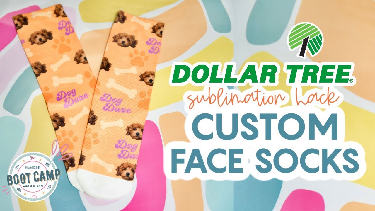 🤯OMG! DOLLAR TREE SUBLIMATION HACK! CUSTOM FACE SOCKS 🤯
