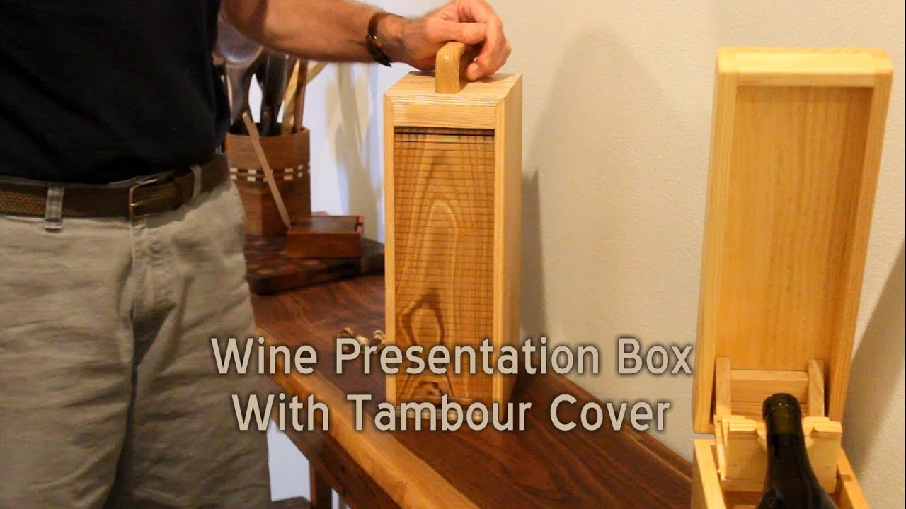 Wine Presentation Box With Tambour Cover