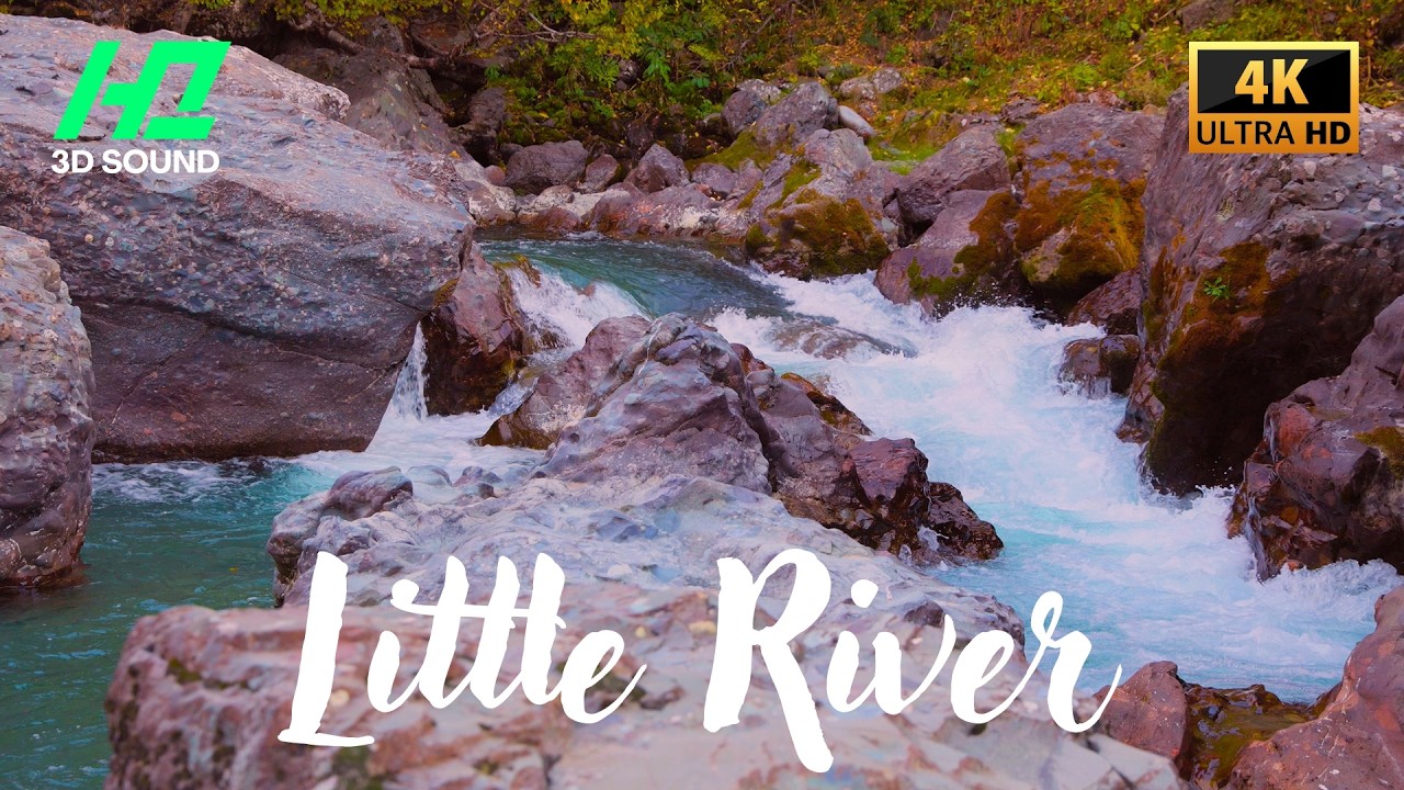 Little River WATER FLOW 🌊 Immersive 3D SOUND | Relax • Sleep • Study • Focus | Mountain Stream in 4K