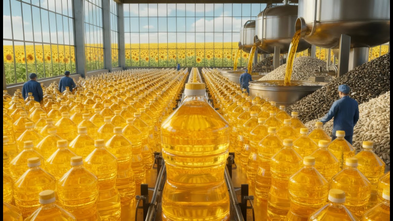 CÓMO se HACE el ACEITE de GIRASOL 🌻 | MILLONES de LITROS PROCESADOS
