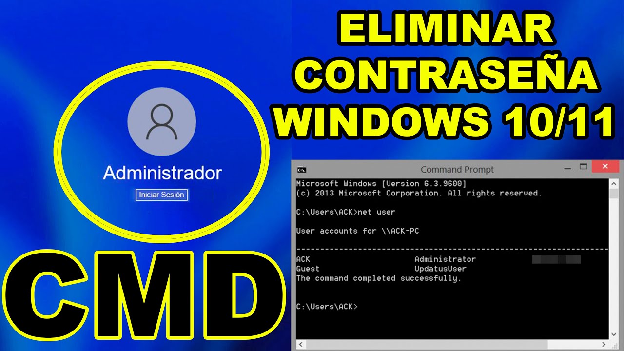 Como Quitar o Cambiar la Contraseña de Inicio de Sesión de Windows 10/11 con CMD si la Olvidaste