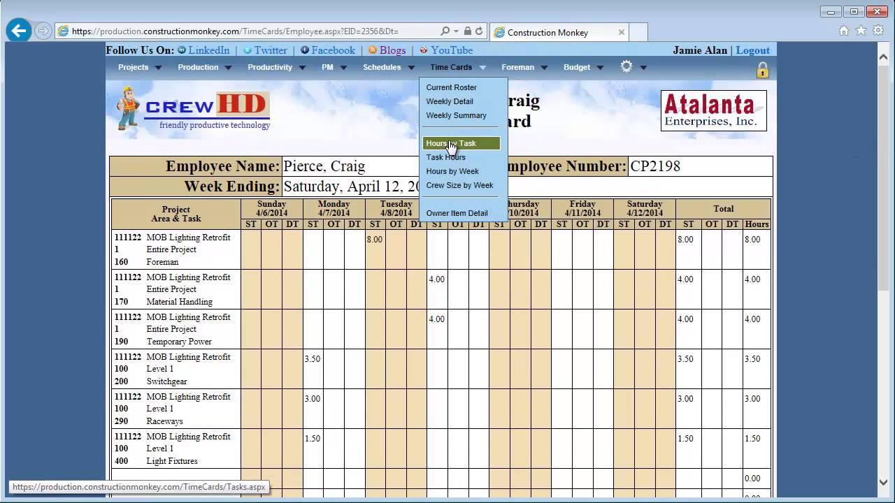 crewHD - Time Card Reports