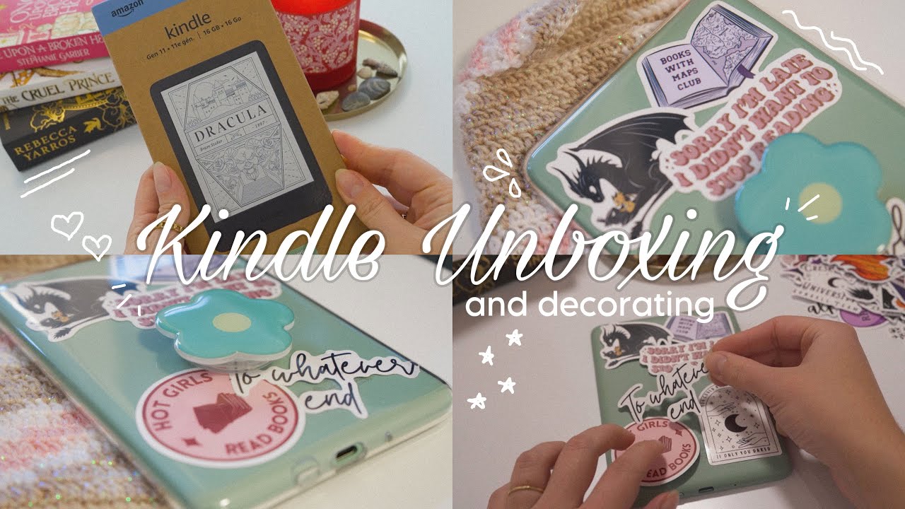 kindle basic matcha green unboxing 🌱 | accessorizing and decorating ✨