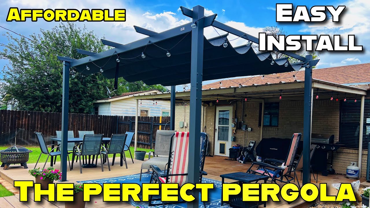 Retractable Pergola by Purple Leaf Incredible Shade & Easy Installation.