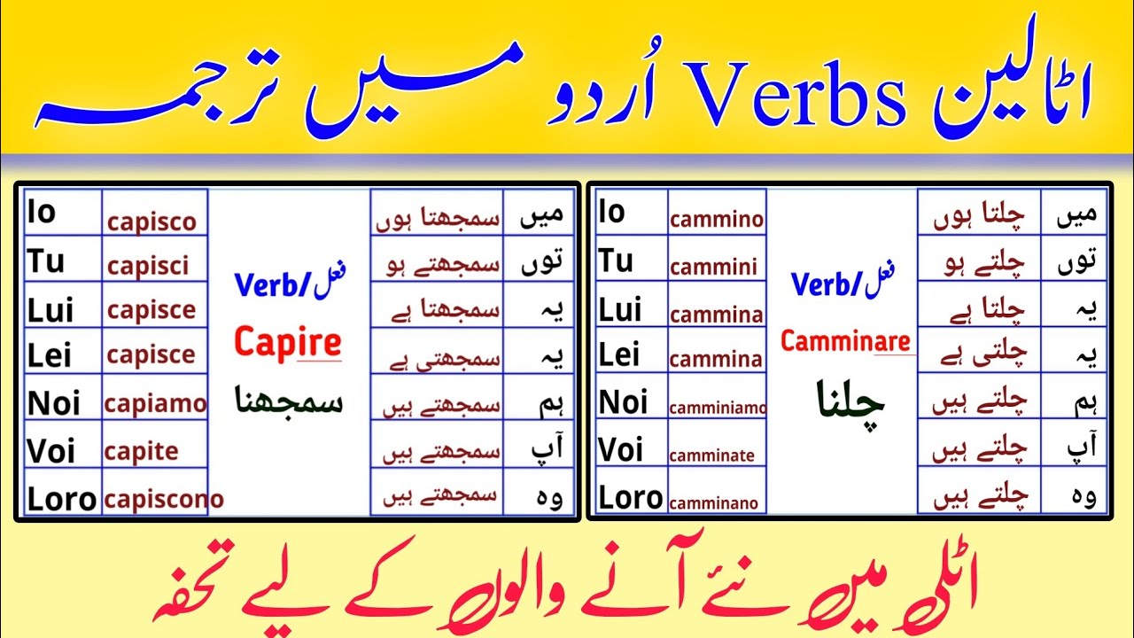 Learn Italian in Urdu | italian verbs in urdu | Learn with Zunair | August 12, 2023