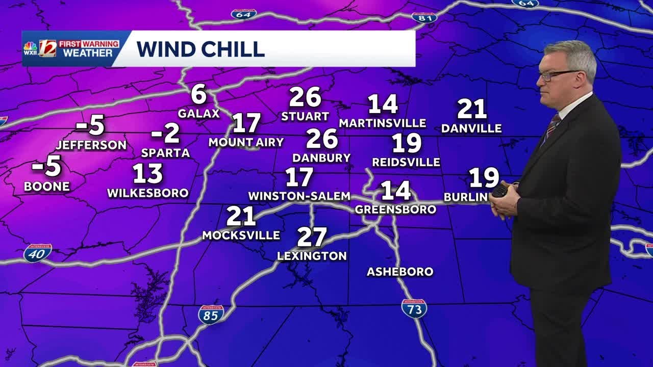 Cold winds bring frigid weather to North Carolina | Mountain snow continues Monday