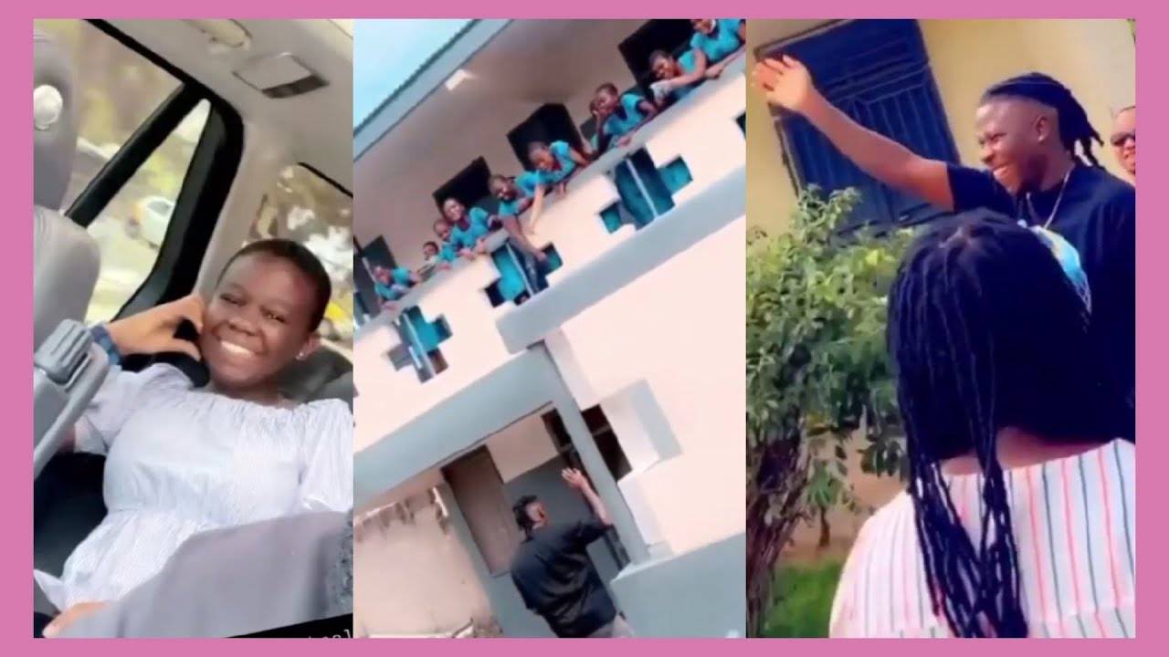 Stonebwoy Storms his little sister's school St. Roses - Watch