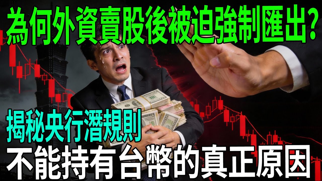 揭秘央行潛規則：為何外資賣股後被迫強制匯出？不能持有台幣的真正原因！#外資 #台股 #匯率 #央行 #新台幣 #熱錢 #財經 #投資 #金融知識 #股票市場 #台積電 #外匯存底