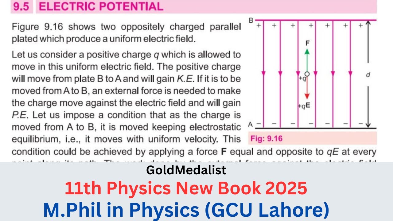Electric Potential | 11th Class Physics New Book 2025 Chapter 9 | Topic 9.5 | PTTB