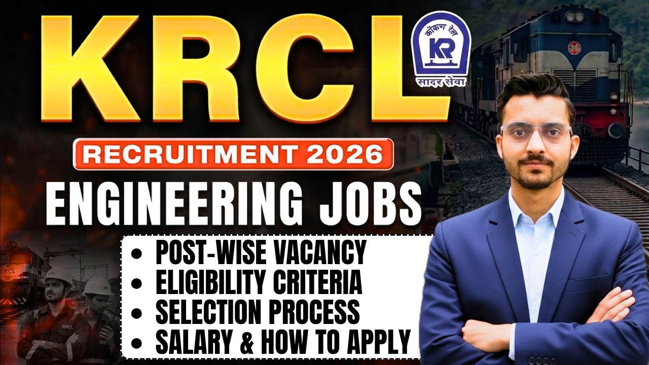 Konkan Railway KRCL Recruitment 2026🔥| Junior Engineer, Senior Section Engineer & ALP Vacancy 2026