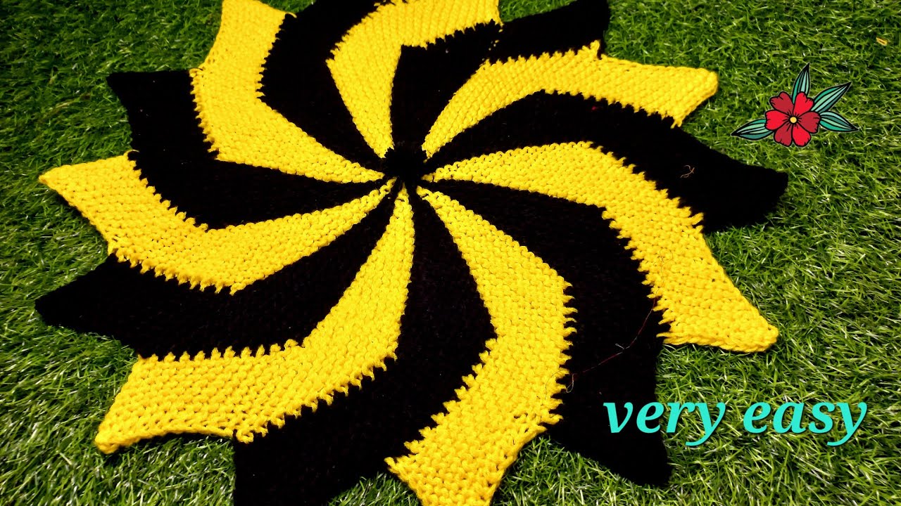 Very easy woolen doormat #twocolour doormat#oldshareereuse