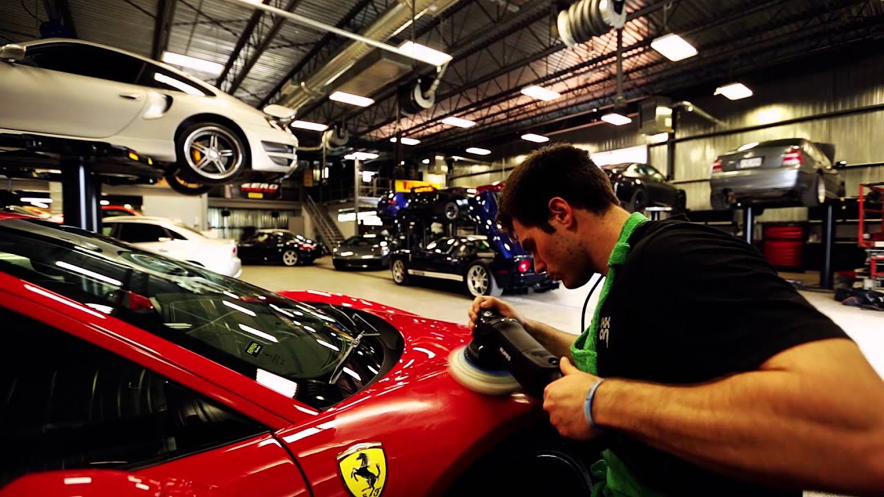 Detailing supercars at Waxxon Spa Automobile new facility.