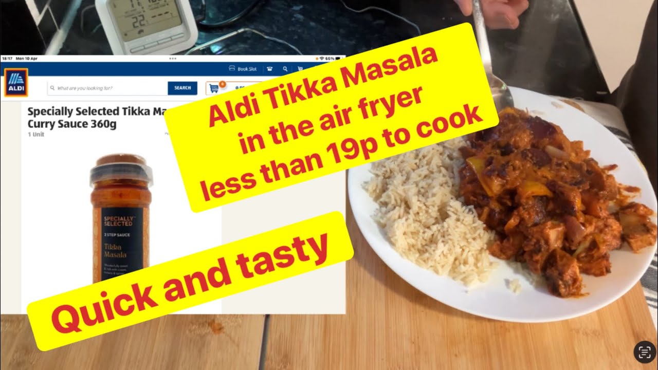 Quick curry from a jar in the air fryer