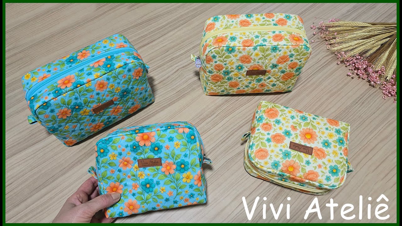 Nécessaire Flora | Moldes em Dois Tamanhos | Kit Flora | Passo a Passo | Vivi Ateliê