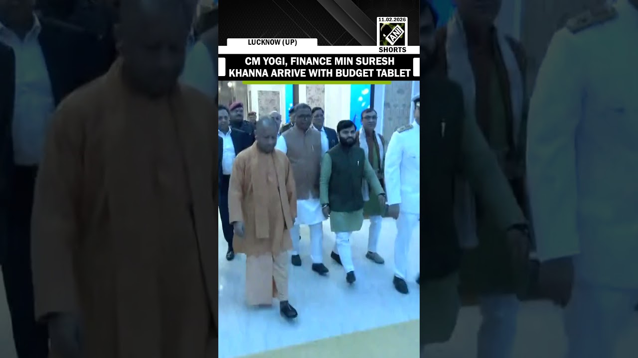 UP CM Yogi Adityanath, Finance Minister Suresh Khanna arrive at State assembly with Budget tablet