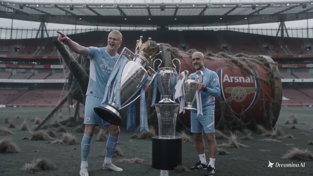 Haaland & Pep TROLL Arsenal Fans After HUGE Loss 😭🏆 | AI Meme