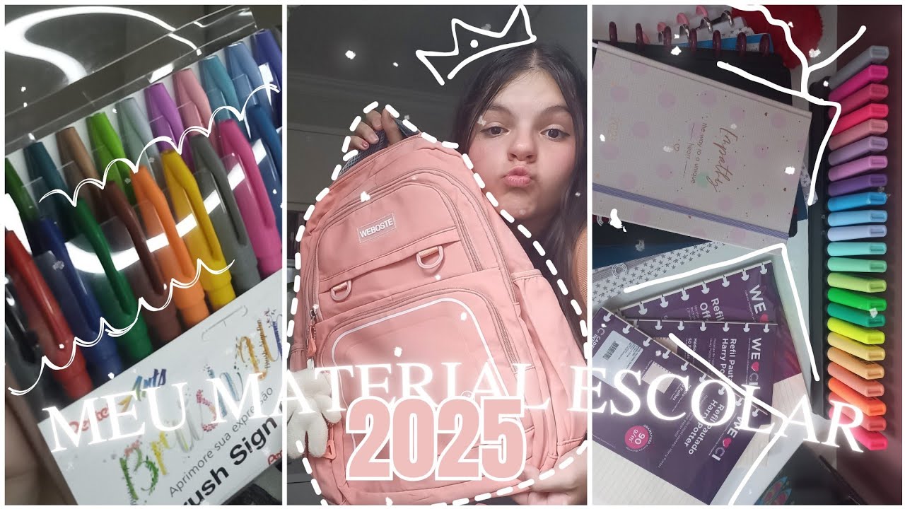 meu MATERIAL ESCOLAR DE 2025 COMPLETO! 《📚✏️🎀》