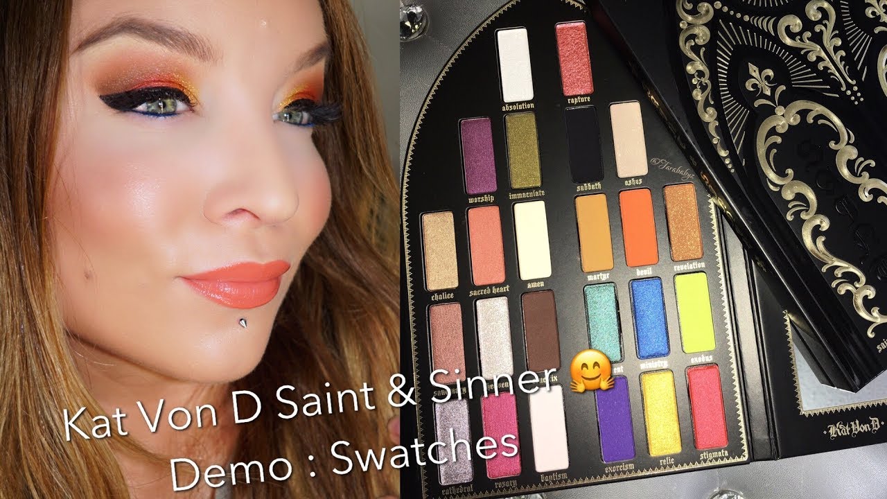 Kat Von D Saint and Sinner Eyeshadow Palette : Demo : Swatches