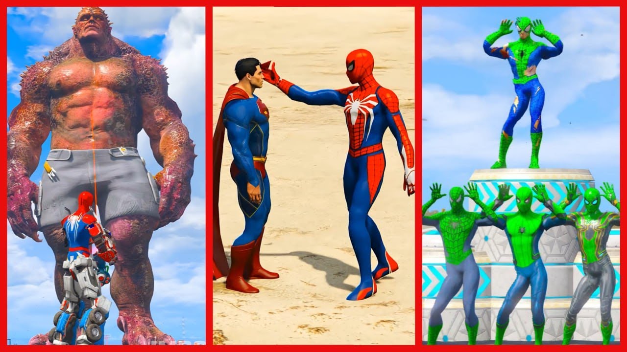 WHICH SUPERHERO,S WIN FIRE BATTLE CHALLENGE 😂🆚RED-SPIDERMAN,S VS RED-SUPERHERO,S BATTLE : GTA V