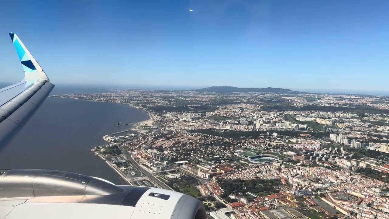 SATA Azores Airlines Airbus A320neo Scenic Landing at Lisboa International Airport (LIS)