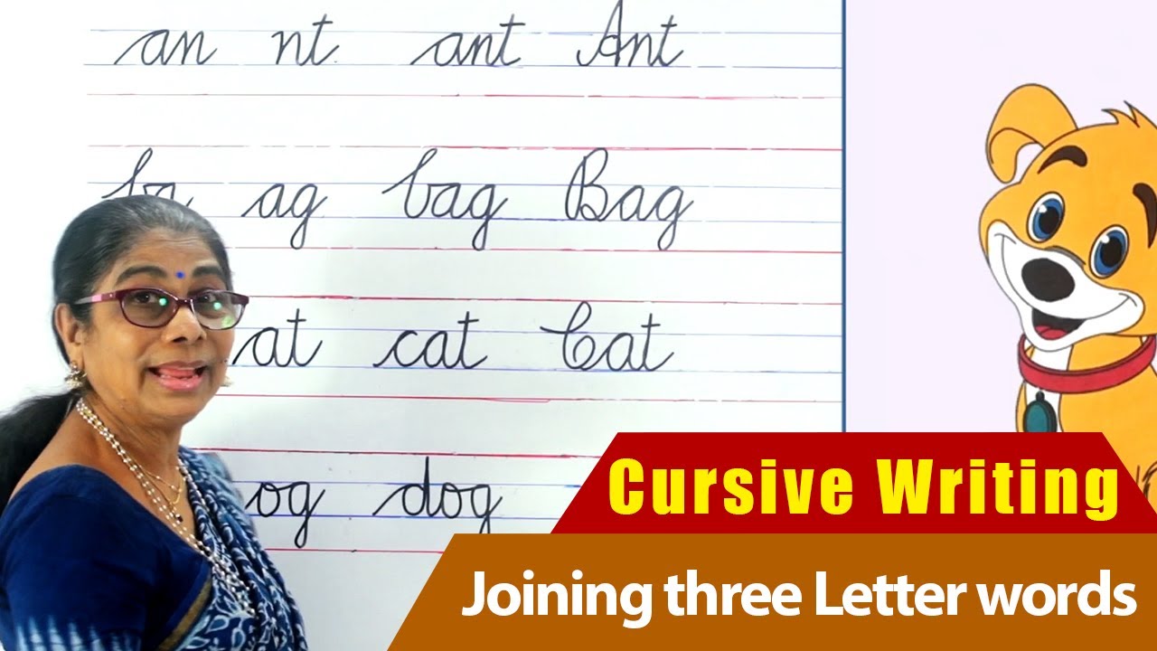 Joining three Letter words | How to write English Cursive writing | Cursive handwriting Part-11