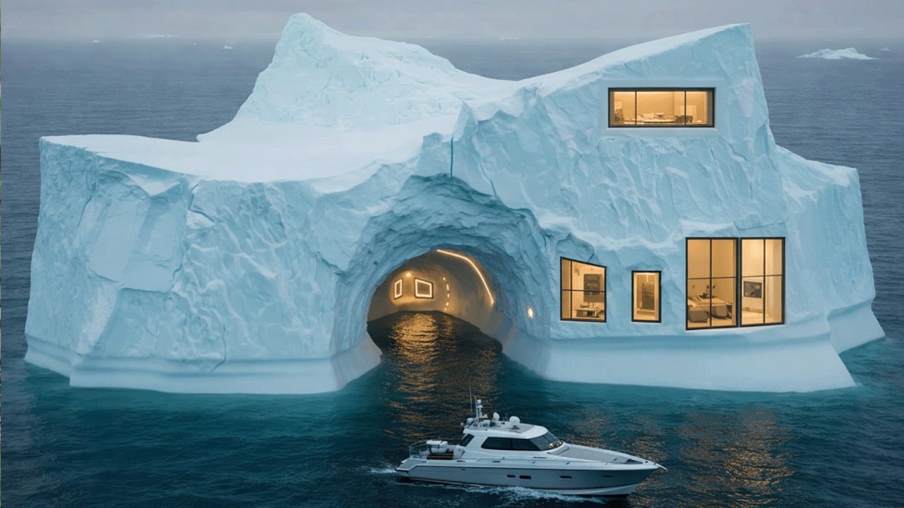 I Found an Iceberg and Built a Home Inside It in the Middle of the Ocean (ASMR)