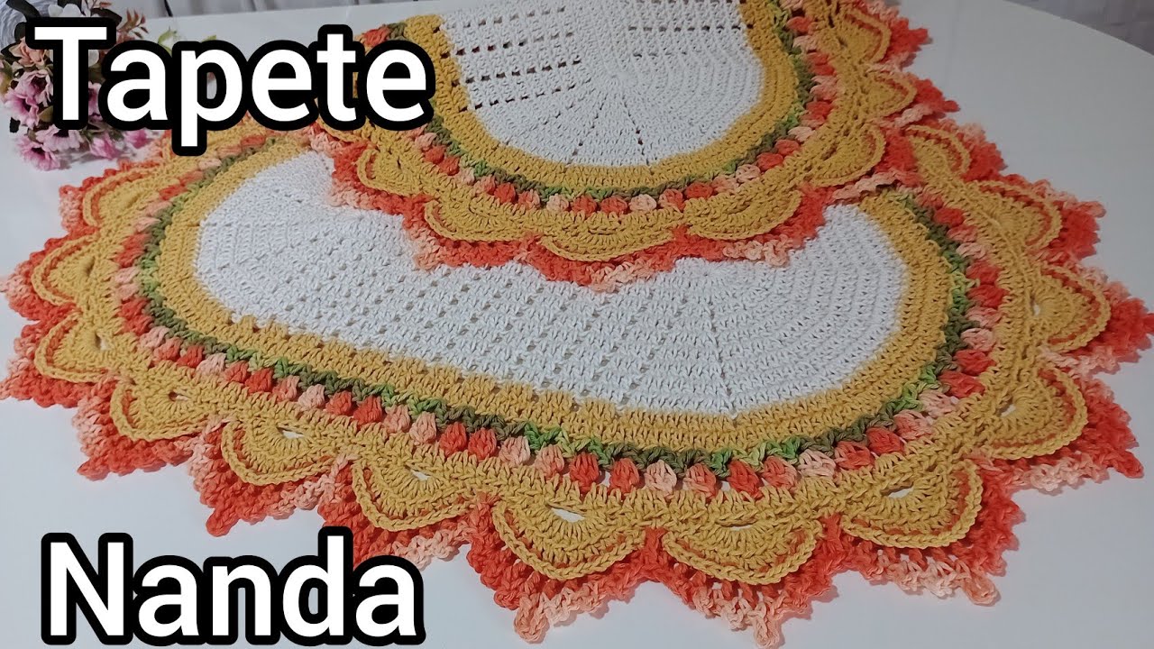 Tapete oval de crochê Nanda @crochedananda405  #tapetedecroche