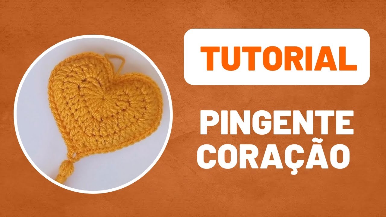 Coração de crochê pingente