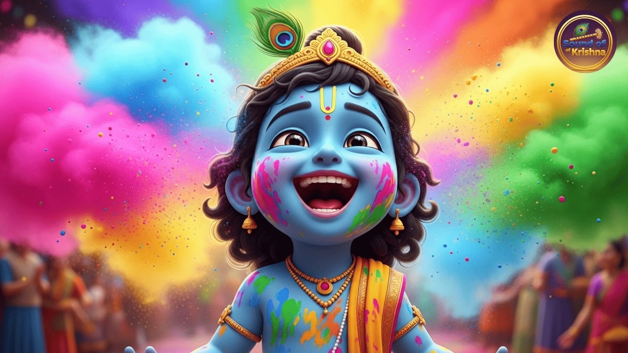 Holi with Little Krishna | Shri Krishna Govind Hare Murari | Holi Special Kids Bhajan