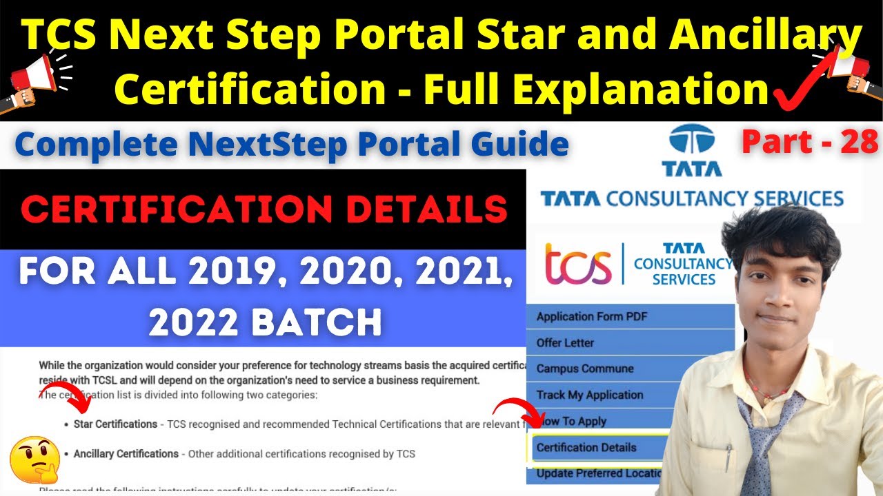 🔴P-28: Latest TCS Next Step Portal Star and Ancillary Certification 2021 Details - Full Explanation