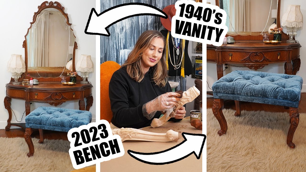 DIY Bench to Match My Great Grandma's Vanity