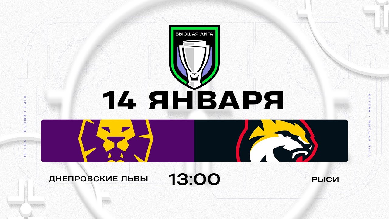Днепровские львы - Рыси | 14.01.2026 | Высшая лига | Прямая трансляция