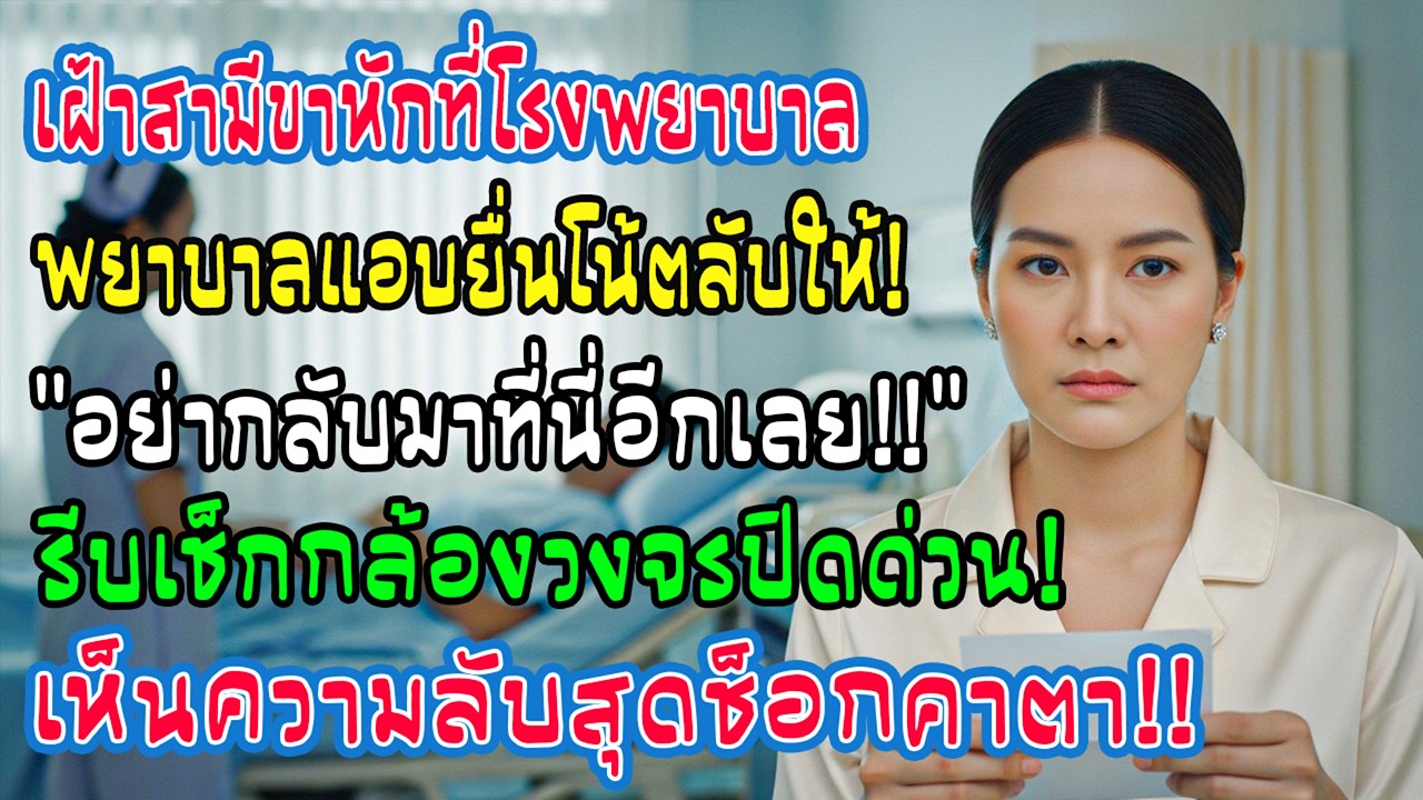 ฉันไปดูแลสามีขาหักที่รพ. ตอนเขาหลับ พยาบาลแอบยื่นกระดาษว่าอย่ามาอีก ให้ตรวจกล้องวงจรปิด