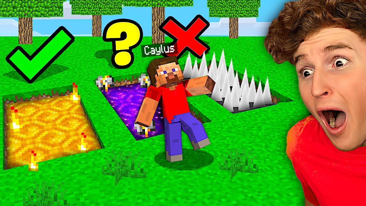 Don't Choose The WRONG MYSTERY HOLE In MINECRAFT *Challenge*