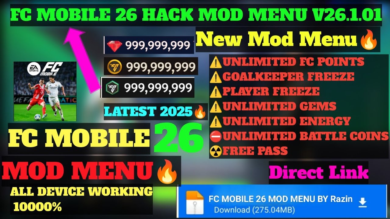 FC MOBILE MOD MENU V26.1.01 🔥 Unlimited Money, Fc Points - FC Mobile Mod Menu | Fc Mobile Mod Apk