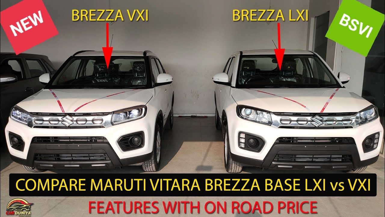 Compare Brezza Base LXI vs VXI Features with Detailed Pricing Ex Showroom & On Road । सही कौनसी ???