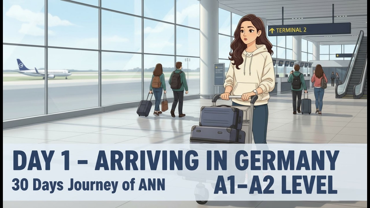 Learn German | German Listening Practice A1–A2 | German with Stories | Day 1 – Arriving in Germany