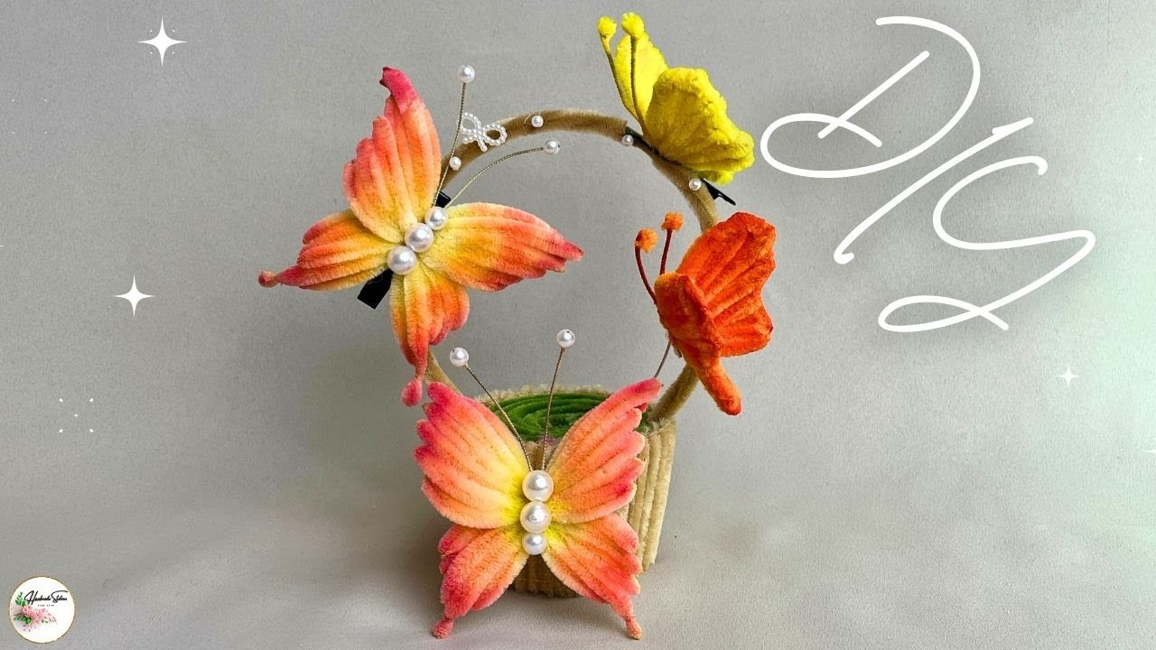 The fastest way to make a Butterfly🦋with Pipe Cleaner, very beautiful and easy to make it, Hair Clip